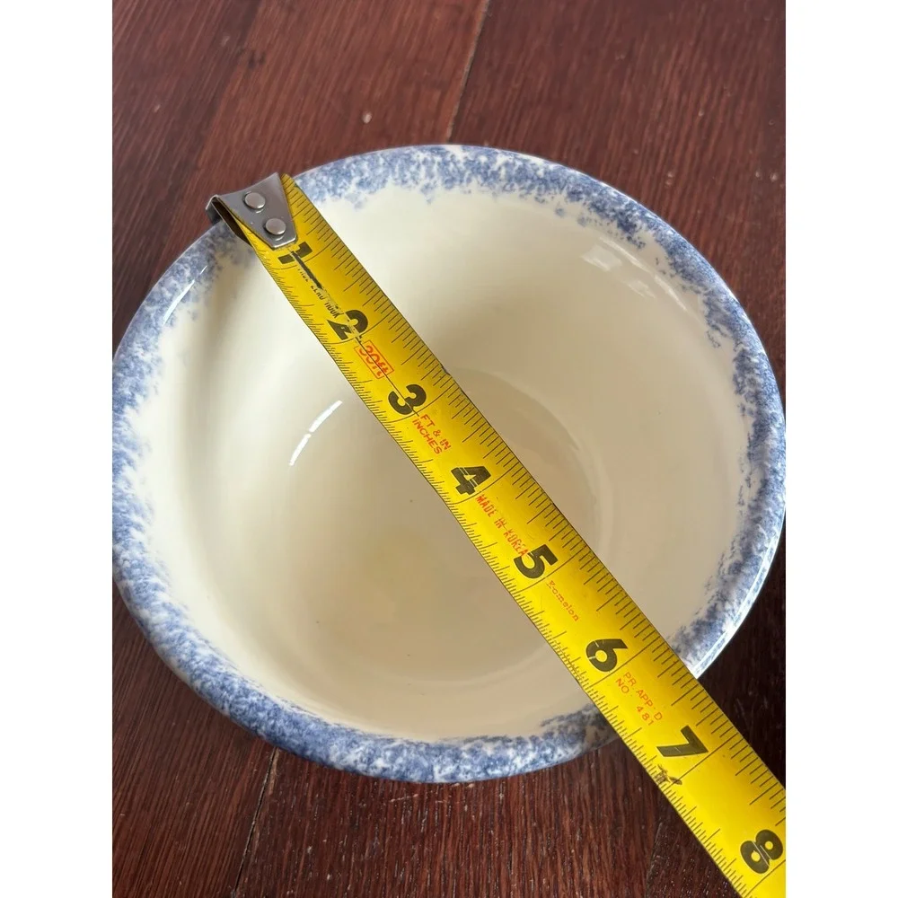 Ceramic Crab Chilled Dip Bowl Set Blue‎ Spongeware 2 Piece Iced Server Coastal